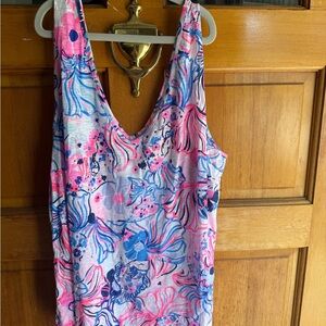Lilly Pulitzer Vibrant Pink and Blue Tank Top